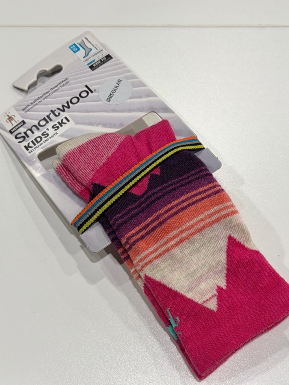 SmartWool Kids XS Light Cushion Ski Socks Over the Calf Pink Mountain NWT Snow